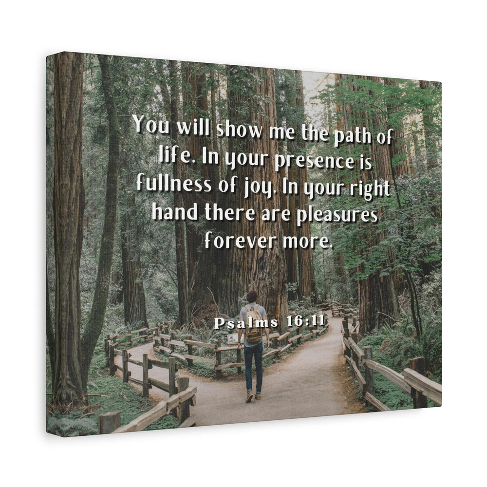 Scripture Canvas Path Of Life Psalms 16:11 Christian Wall Art Bible Verse Print